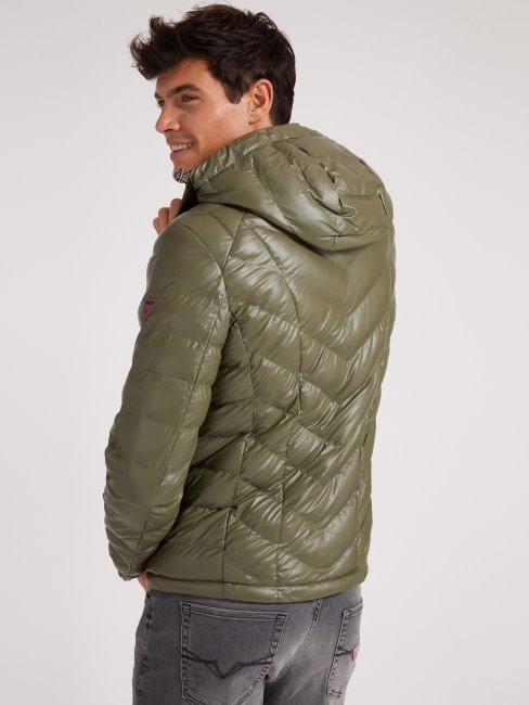 Guess Doudoune Matelassée Avec Capuche Vert