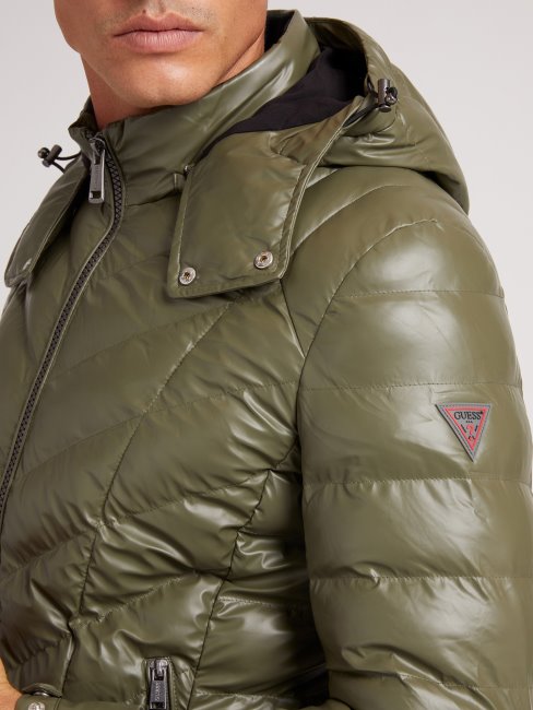 Guess Doudoune Matelassée Avec Capuche Vert