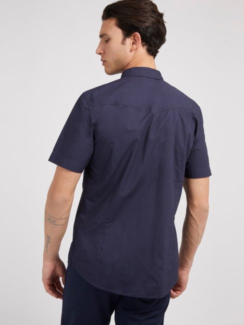 Chemise Bleue Manches Courtes Guess