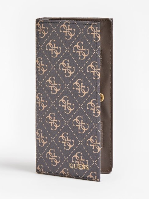 Portefeuille Long Logo Guess Vezzola 4g Marron Nouvelle Tendance