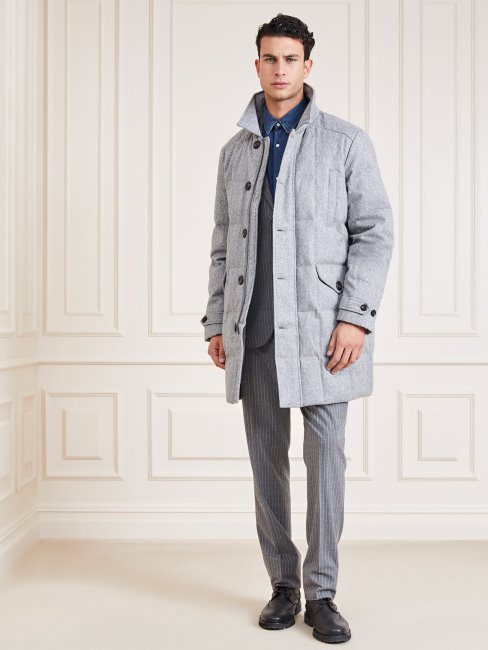 Guess Veste Longue En Duvet Véritable Marciano Gris