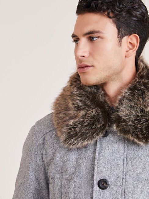 Guess Veste Longue En Duvet Véritable Marciano Gris