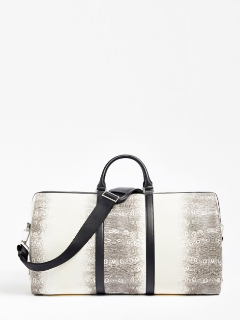 Guess Sac Week-end De Soirée Imprimé Python Blanc