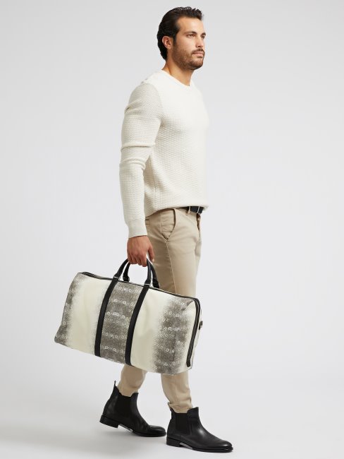 Guess Sac Week-end De Soirée Imprimé Python Blanc