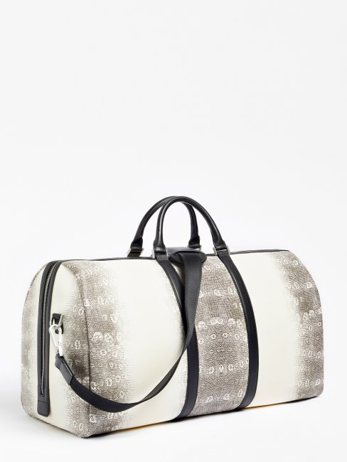 Guess Sac Week-end De Soirée Imprimé Python Blanc