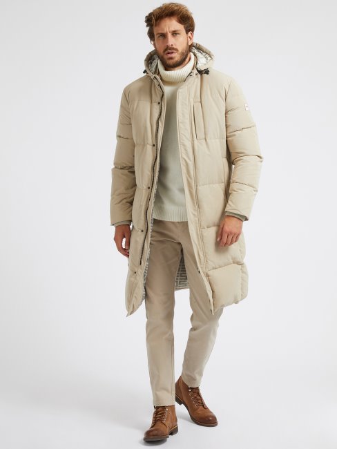 Guess Real Couette Longue Doudoune Beige