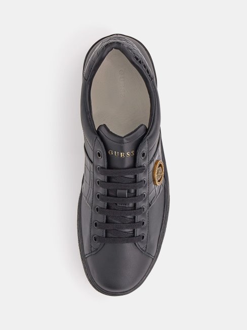 Guess Baskets Noires à Détail De Lion Nola