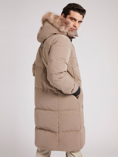 Doudoune Marron à Capuche Guess