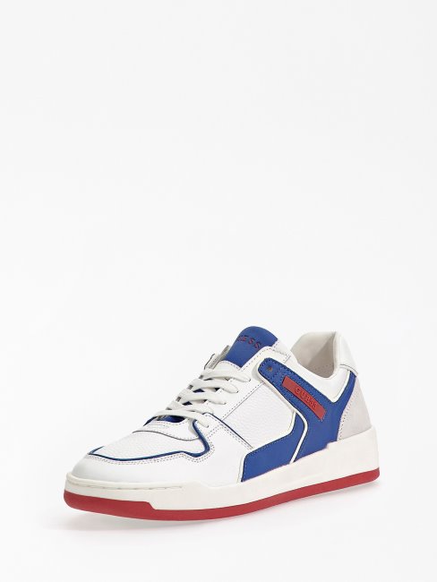 Baskets Basses Vicenza En Cuir Blanc Guess