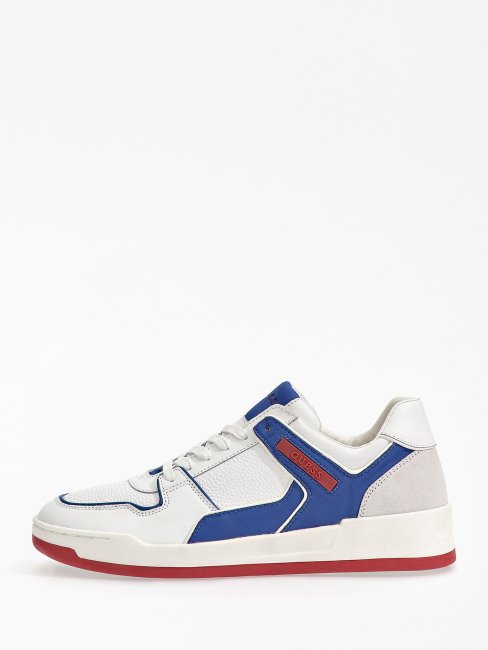 Baskets Basses Vicenza En Cuir Blanc Guess