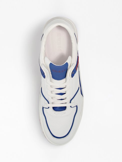 Baskets Basses Vicenza En Cuir Blanc Guess