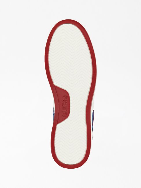 Baskets Basses Vicenza En Cuir Blanc Guess