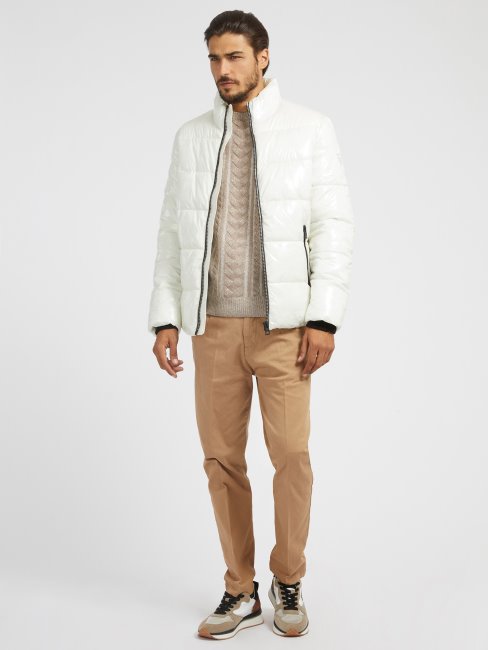 Doudoune Effet Liquide Gris Guess