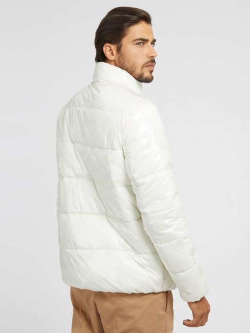 Doudoune Effet Liquide Gris Guess