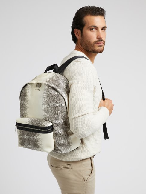 Guess Sac à Dos De Soirée Imprimé Python Blanc