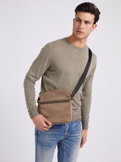 Mini Sac à Bandoulière En Nylon Certosa Gris Guess