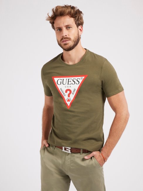 Tee Shirt Guess Logo Triangle Vert