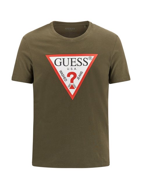 Tee Shirt Guess Logo Triangle Vert