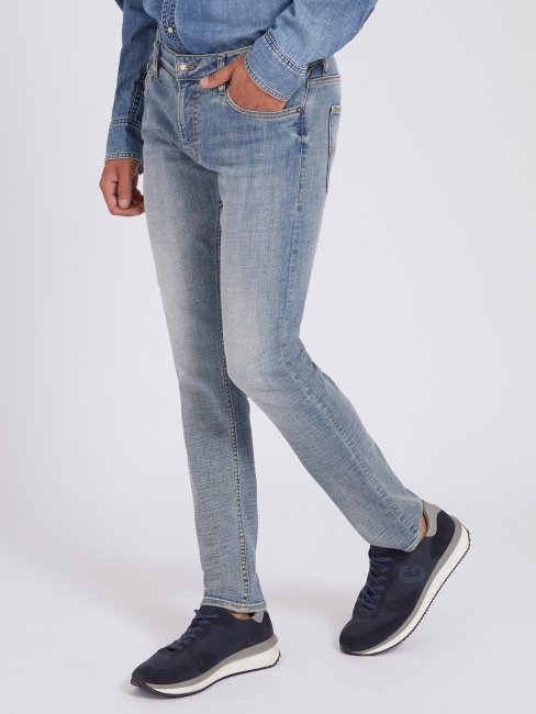 Guess Pantalon Denim Coupe Skinny Bleu Tendance