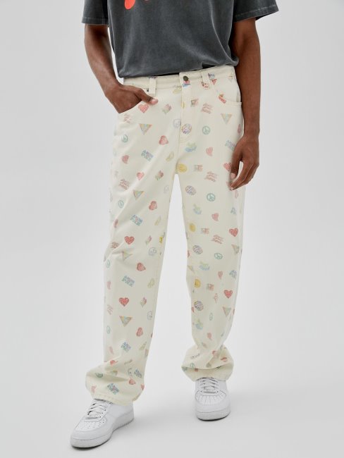 Guess Pantalon En Denim Cargo Blanc