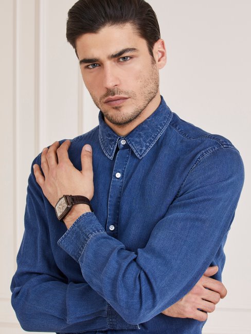 Guess Bleu Chemise Marciano Coupe Classique