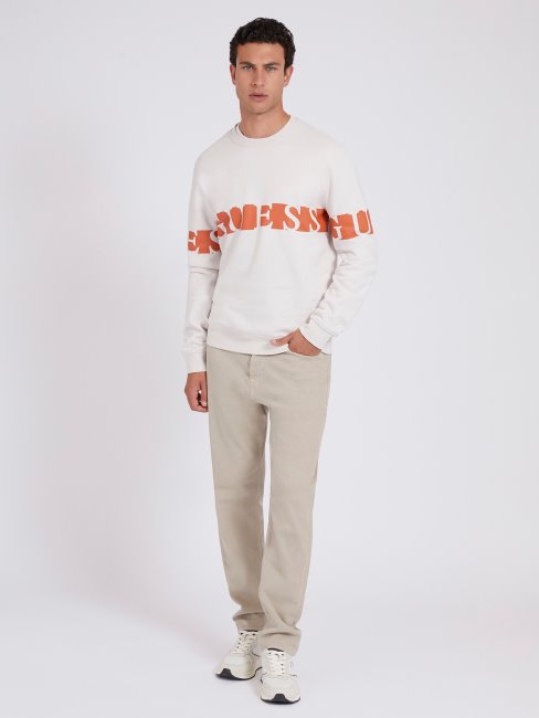 Sweat Imprimé Logo Guess Blanc