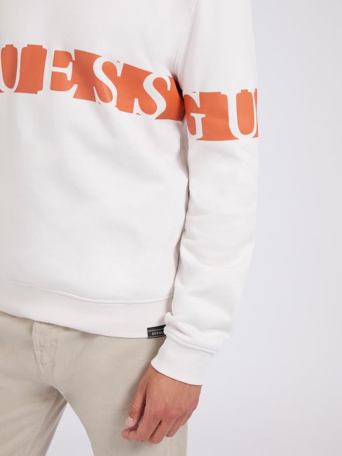 Sweat Imprimé Logo Guess Blanc