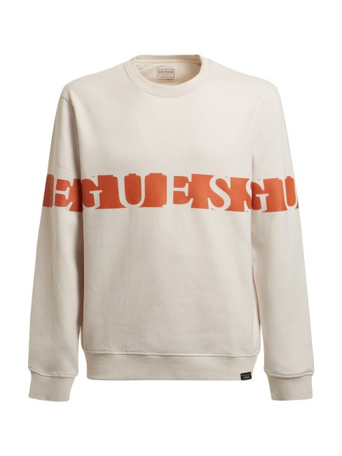 Sweat Imprimé Logo Guess Blanc