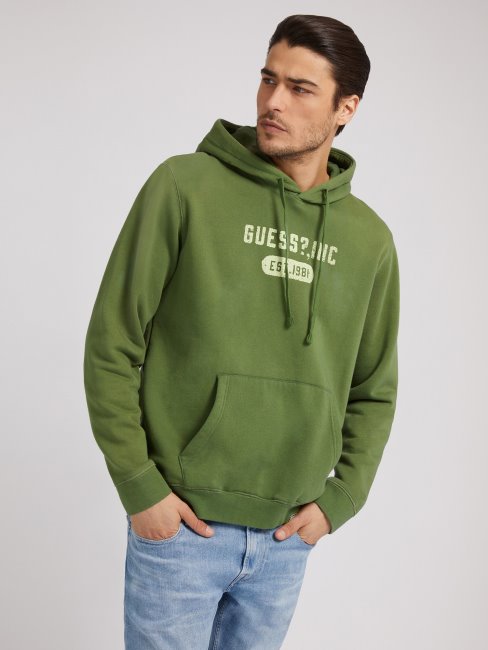 Sweat Logo Devant Guess Vert
