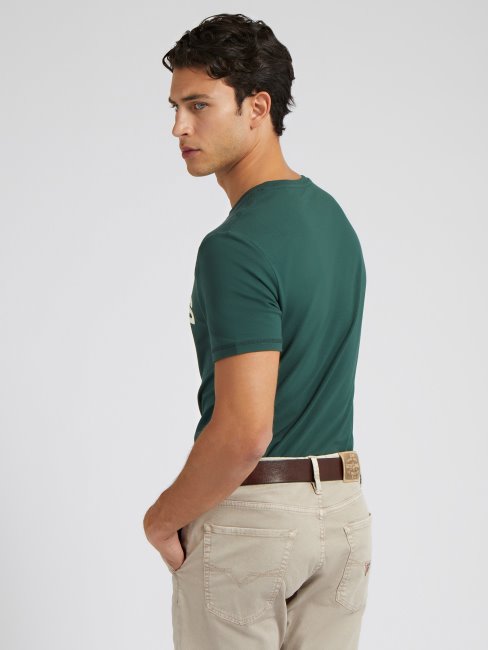 Tee Shirt Guess Vert Avec Logo Sur Le Devant