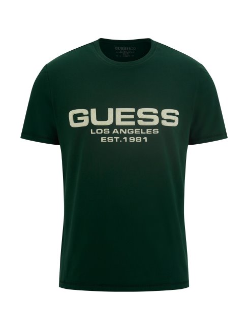 Tee Shirt Guess Vert Avec Logo Sur Le Devant