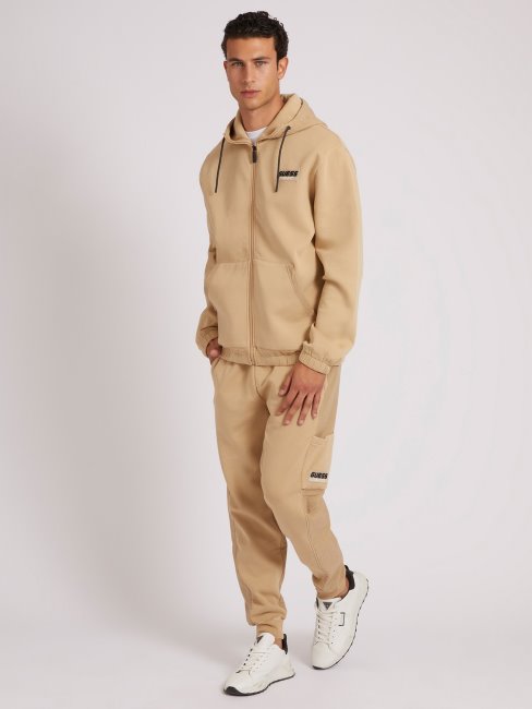 Pantalon Jogger Poches Plaquées Beige Guess