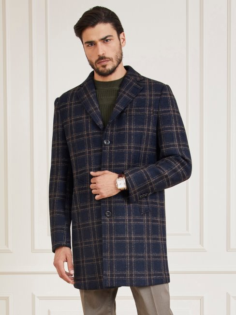 Guess Manteau En Laine Mélangée Marciano Bleu Multi