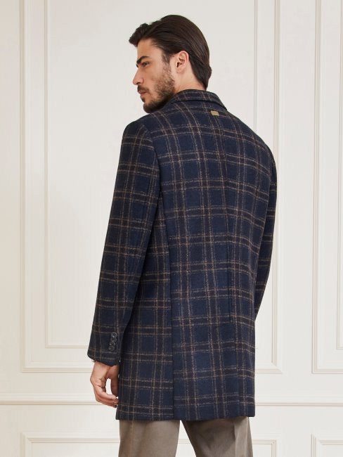 Guess Manteau En Laine Mélangée Marciano Bleu Multi