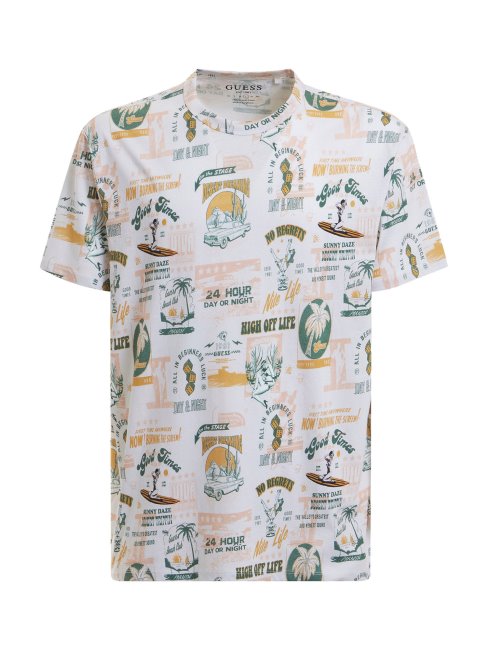 T-shirt Imprimé All Over Blanc Multi Guess Nouvelle Tendance
