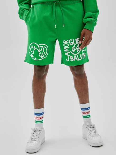 Guess Court Imprimé Sur Le Devant Vert