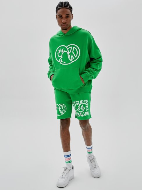 Guess Court Imprimé Sur Le Devant Vert