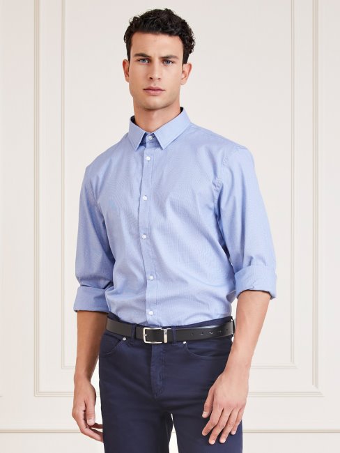 Chemise Marciano Pied De Poule Bleu Multi Guess