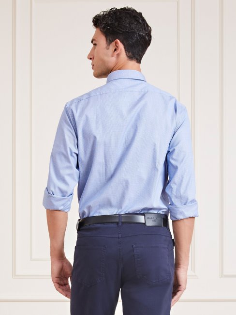 Chemise Marciano Pied De Poule Bleu Multi Guess