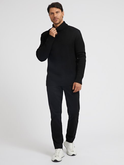 Pull Col Roulé En Cachemire Mélangé Guess Noir