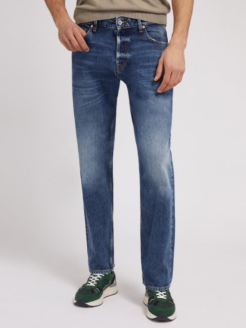 Pantalon En Jean Coupe Regular Bleu Guess