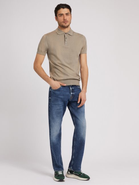 Pantalon En Jean Coupe Regular Bleu Guess