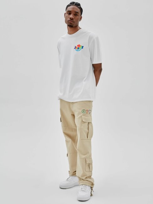 T-shirt Blanc Imprimé Guess Au Dos