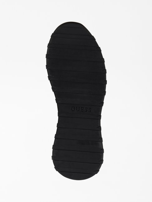 Chaussure De Course Guess Lucca En Cuir Mélangé Blanc