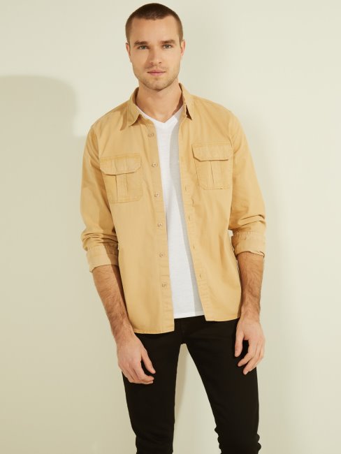 Poches De Chemise Slim Beige Guess