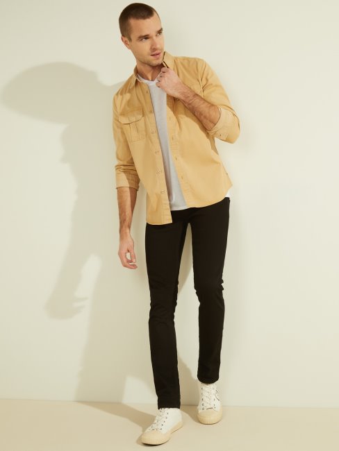 Poches De Chemise Slim Beige Guess