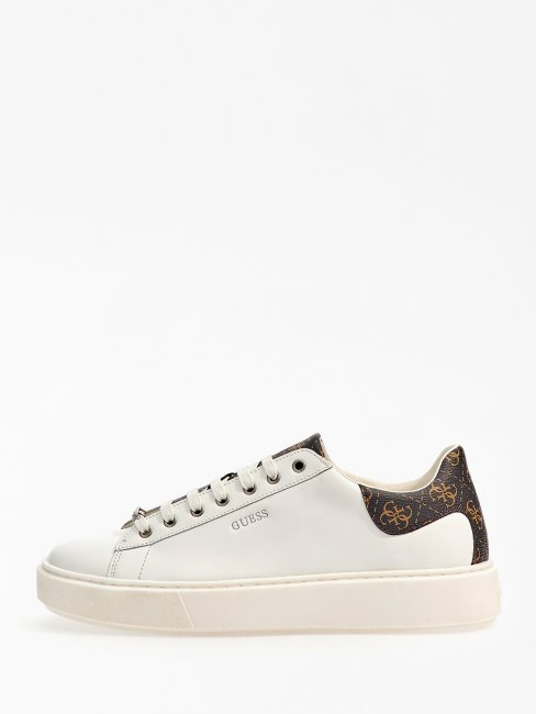 Guess Baskets Vice En Cuir Véritable Blanc