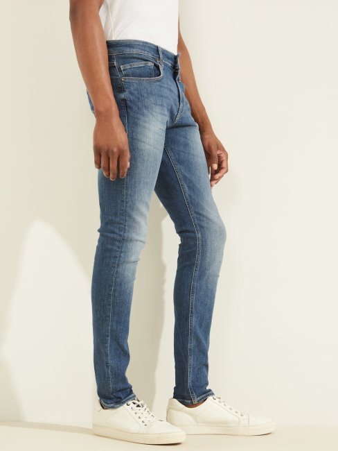 Pantalon Denim Coupé Super Skinny Bleu Guess Nouvelle Tendance