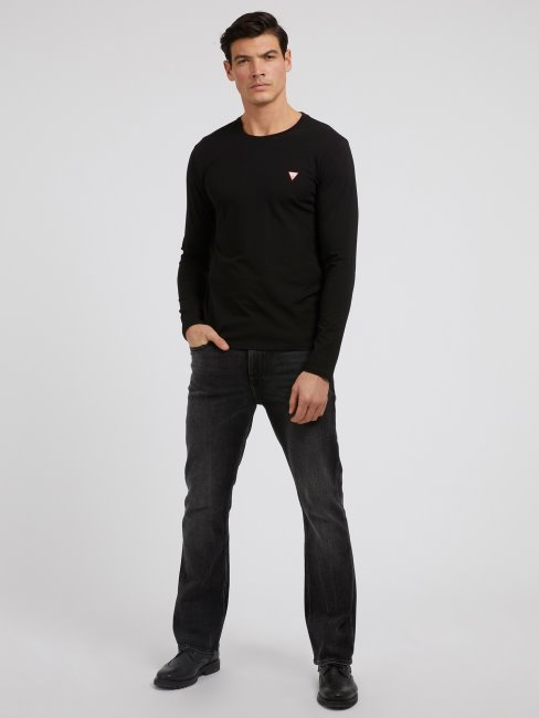 T-shirt Noir Manches Longues Guess