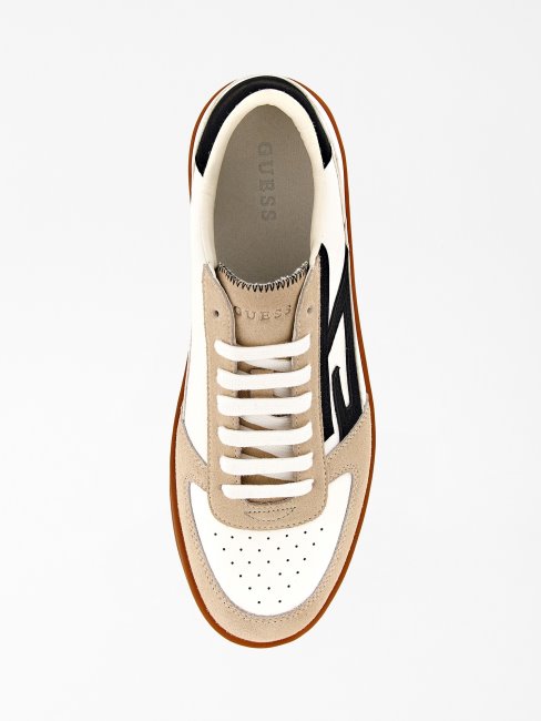 Guess Silea Paniers En Cuir Mélangé Blanc